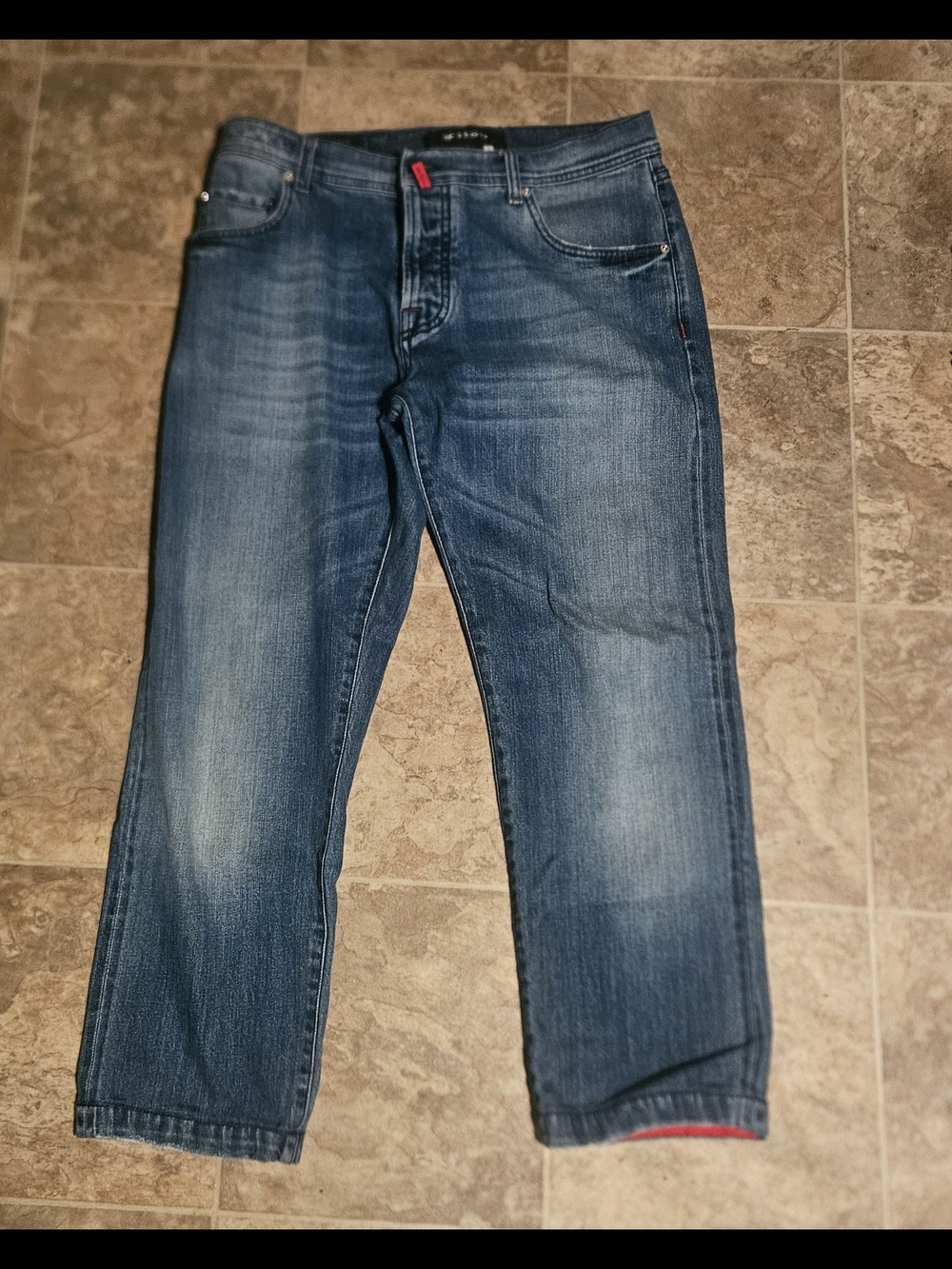 Kiton Men's Washed Blue Denim Jeans